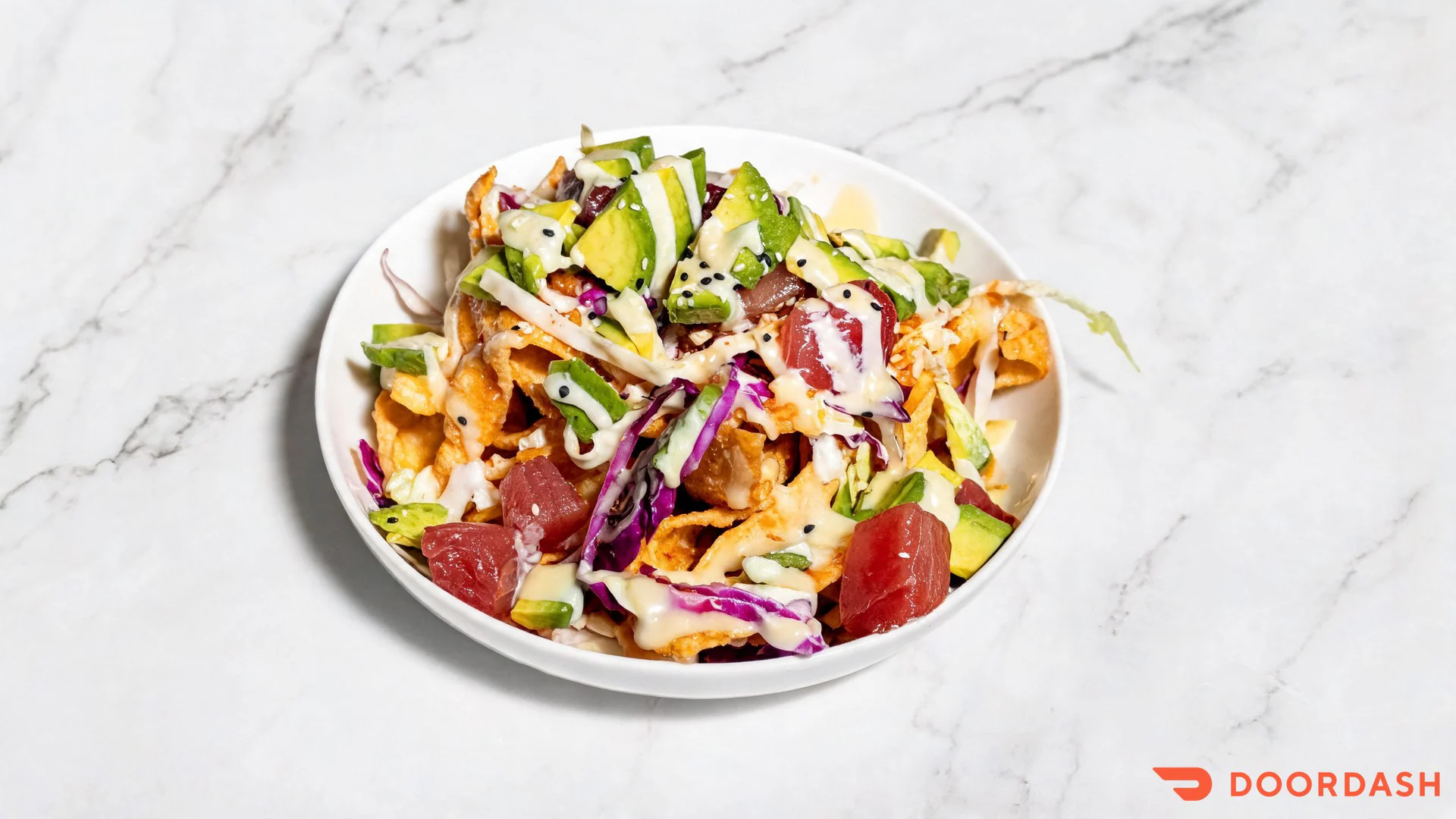 Tuna Wonton Nachos at World Fusion